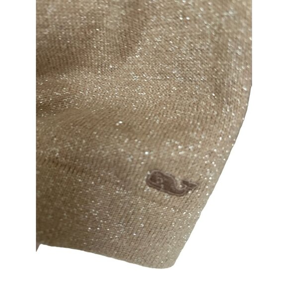 Vineyard Vines Cardigan Sweater in Metallic Gold Sparkle Front Buttons Size 2 - Picture 7 of 10